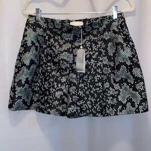 3.1 Phillip Lim Black Digital Anaconda Pattern Jacquard High Waist Shorts size 6